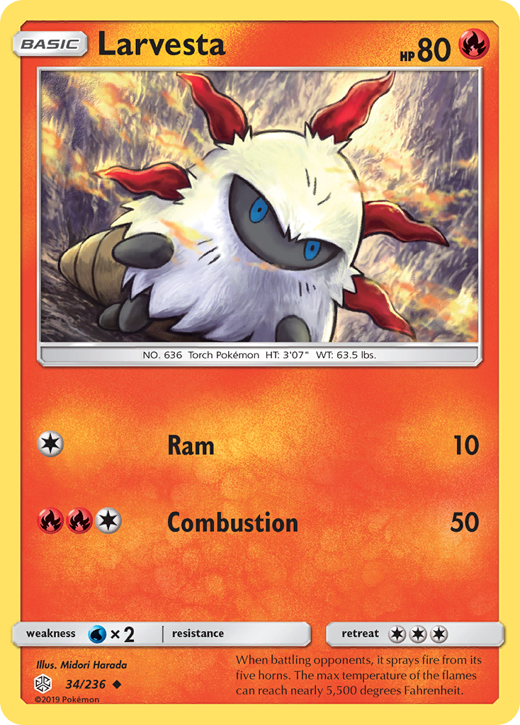 Larvesta (34/236) [Sun & Moon: Cosmic Eclipse] | Eastridge Sports Cards & Games