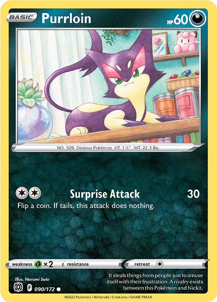 Purrloin (090/172) [Sword & Shield: Brilliant Stars] | Eastridge Sports Cards & Games