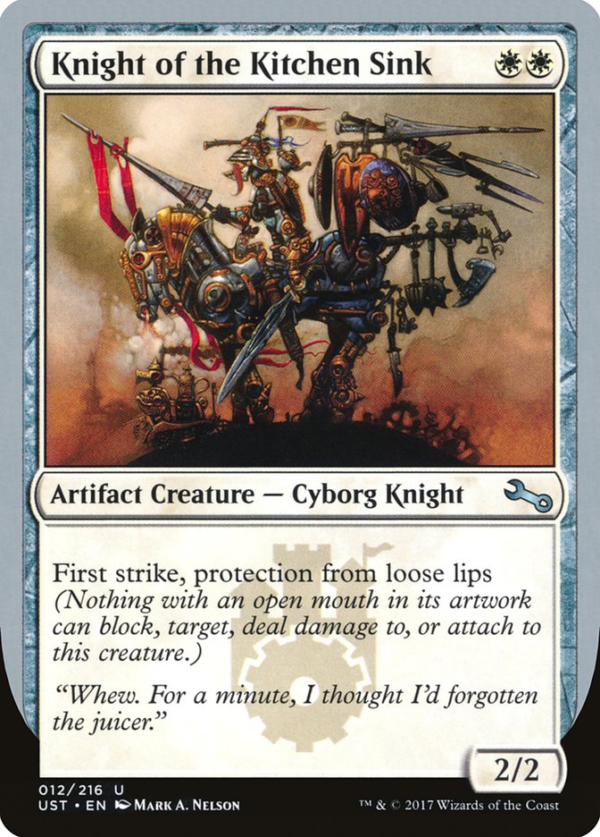 Knight of the Kitchen Sink ("protection from loose lips") [Unstable] | Eastridge Sports Cards & Games