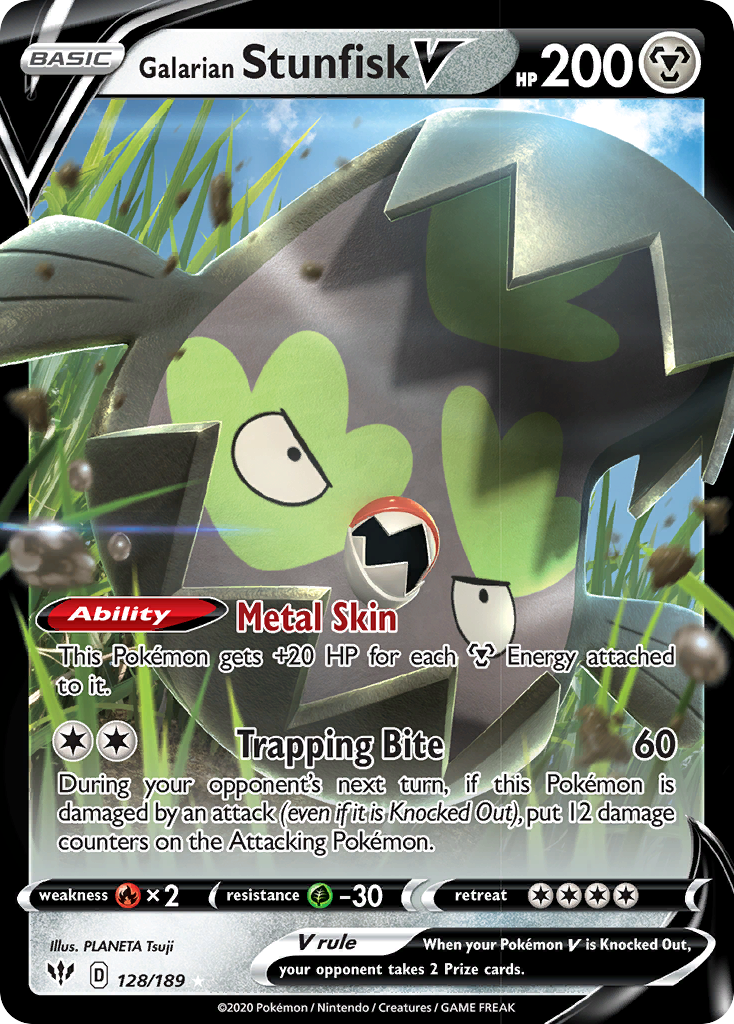 Galarian Stunfisk V (128/189) [Sword & Shield: Darkness Ablaze] | Eastridge Sports Cards & Games