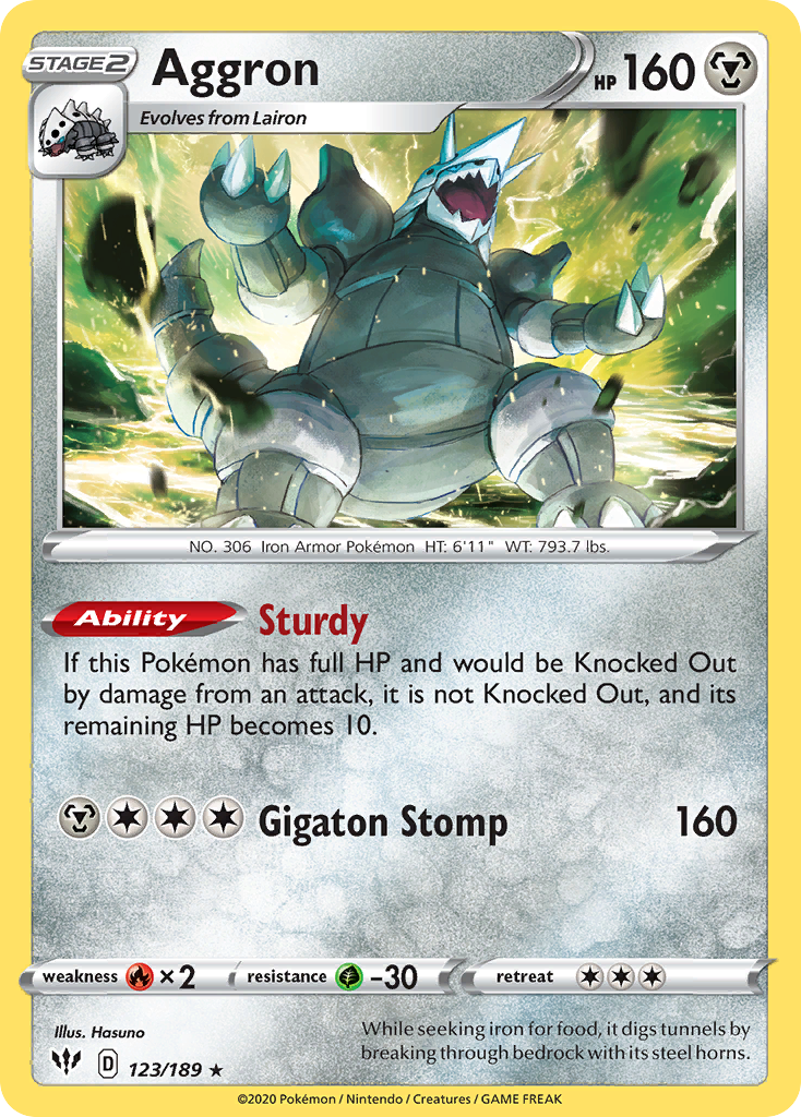 Aggron (123/189) [Sword & Shield: Darkness Ablaze] | Eastridge Sports Cards & Games