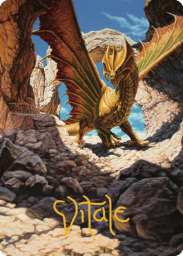 Ancient Brass Dragon Art Card (02) (Gold-Stamped Signature) [Commander Legends: Battle for Baldur's Gate Art Series] | Eastridge Sports Cards & Games