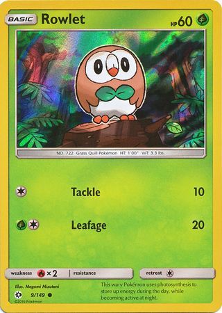 Rowlet (9/149) (Water Web Holo) [Sun & Moon: Base Set] | Eastridge Sports Cards & Games