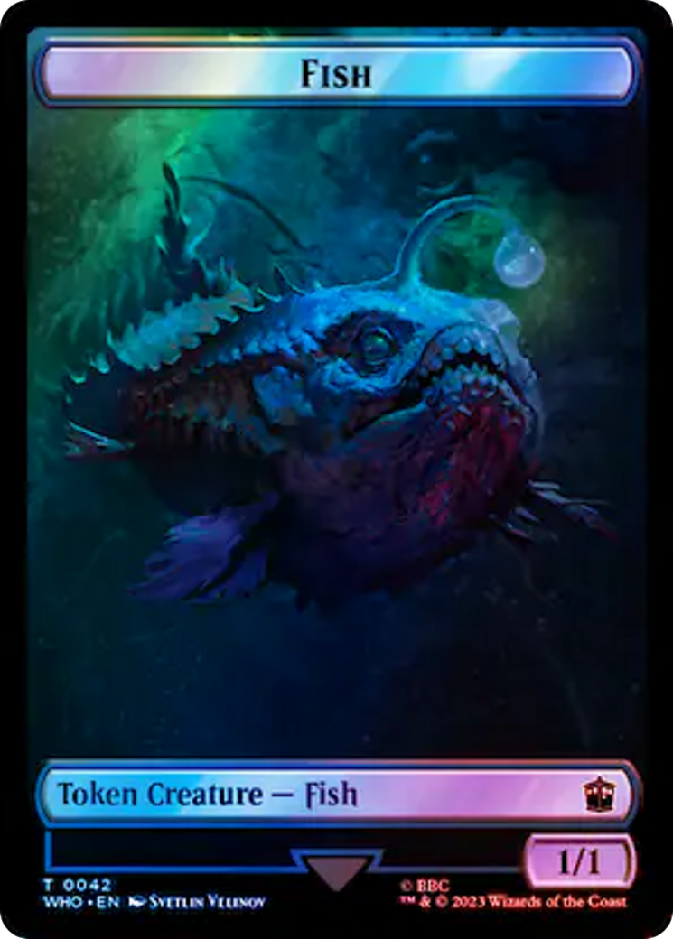 Fish // Alien Salamander Double-Sided Token (Surge Foil) [Doctor Who Tokens] | Eastridge Sports Cards & Games