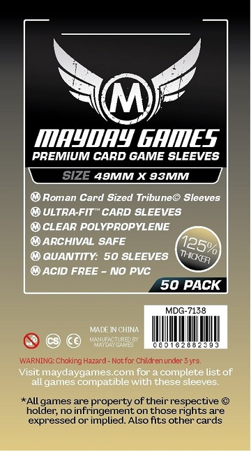 Mayday PREMIUM TRIBUNE SLEEVES 49mm X 93mm 50CT | Eastridge Sports Cards & Games