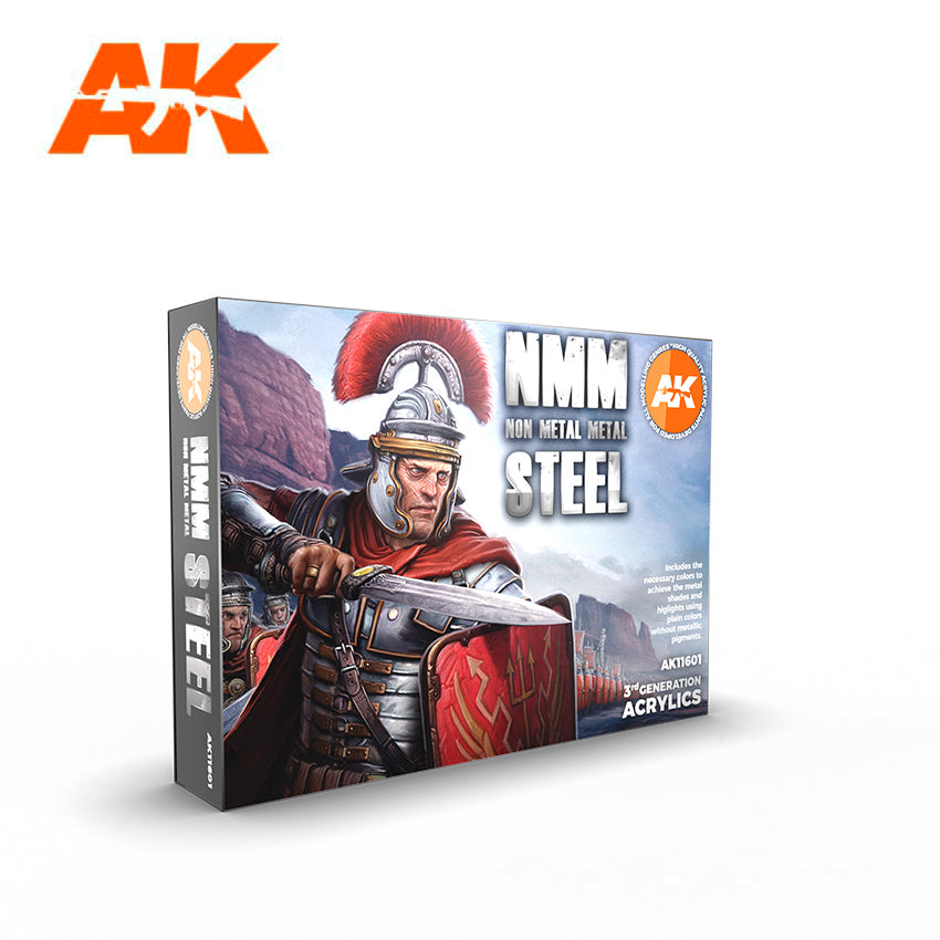 AK Interactive Non Metallic Metal: Steel Set (6 Paints) | Eastridge Sports Cards & Games
