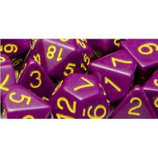 Roll 4 Initiative SET OF 15 DICE: OPAQUE DARK PURPLE W/ GOLD NUMBERS | Eastridge Sports Cards & Games