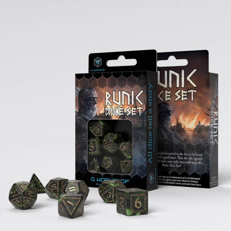 Runic Dice Set - Bottle Green / Gold | Eastridge Sports Cards & Games