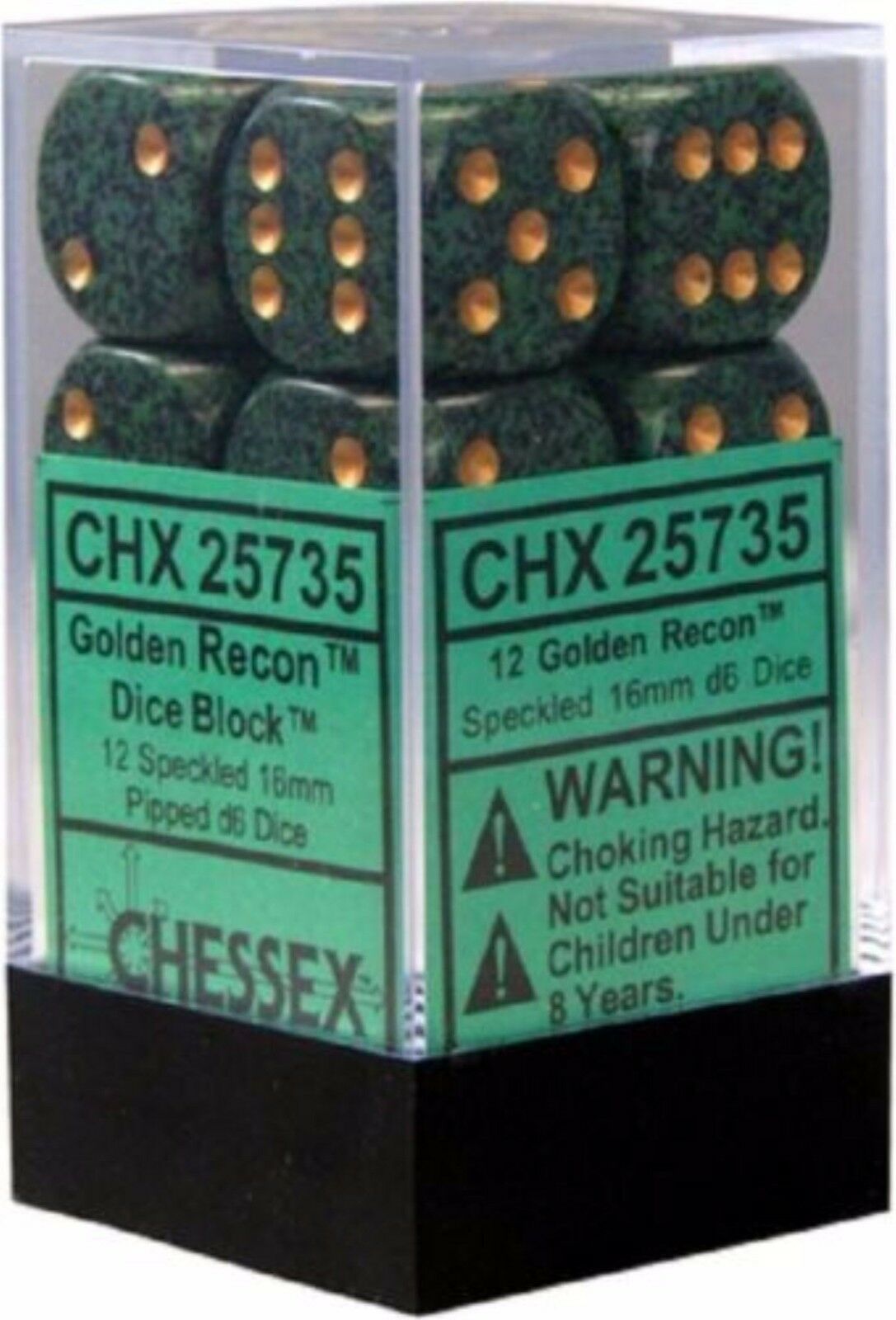 CHESSEX Speckled 12D6 Golden Recon 16MM (CHX25735) | Eastridge Sports Cards & Games