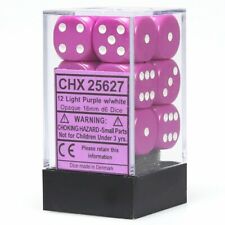 CHESSEX Opaque 12D6 Light Purple/White 16MM (CHX25627) | Eastridge Sports Cards & Games