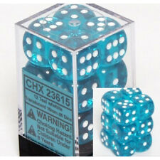 CHESSEX Translucent 12D6 Teal/White 16MM (CHX23615) | Eastridge Sports Cards & Games