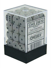 CHESSEX Opaque 36D6 Dark Grey/Black 12MM (CHX25810) | Eastridge Sports Cards & Games